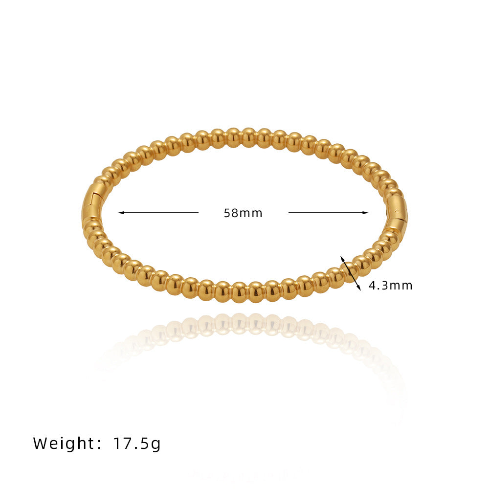 SZ018 Bracelet minimaliste à perles dorées avec revêtement en titane